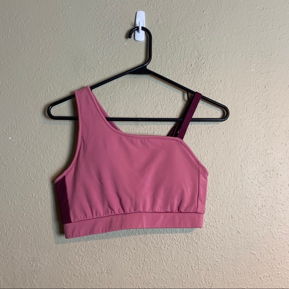 Gymshark pink asymmetric bra small xx19